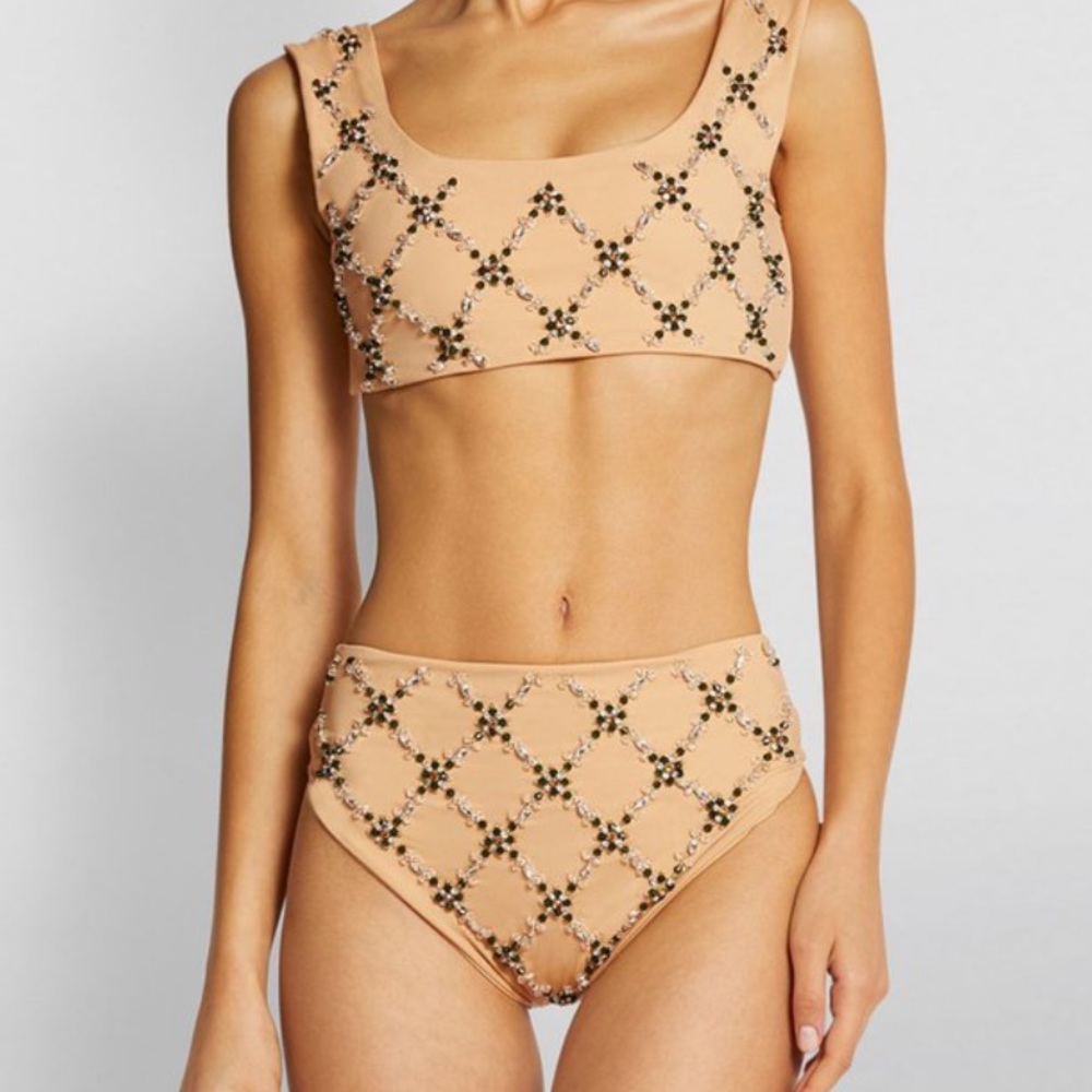 Oceanus Swimwear Mary Francis nude bikini set NWT